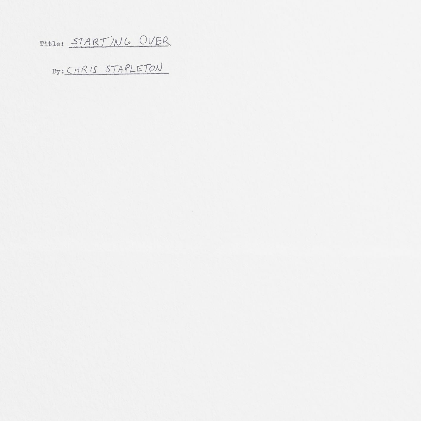 Chris Stapleton STARTING OVER 180g MERCURY NASHVILLE New Sealed Vinyl 2 LP