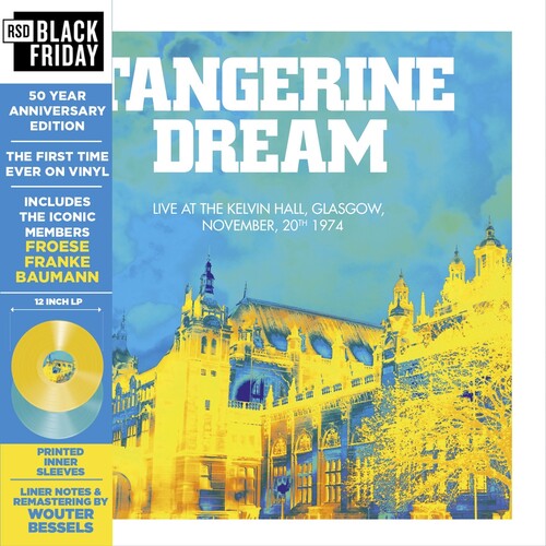 Tangerine Dream LIVE GLASGOW 1974 RSDBF24 New Blue/Yellow Colored Vinyl 2 LP