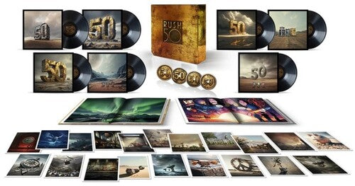 Rush 50TH SUPER DELUXE +Lithographs, Graphic Novel & 104pg Hardcover Book NEW SEALED 180G VINYL 7 LP + 4 CD