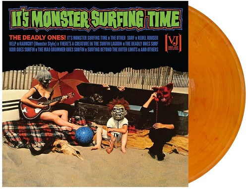 Deadly Ones IT'S MONSTER SURFING TIME New Sealed Orange Colored Vinyl Record LP