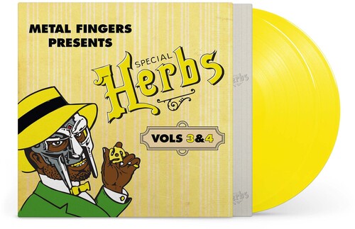 MF Doom METAL FINGERS PRESENTS SPECIAL HERBS VOL 3 & 4 Lemon Colored Vinyl 2 LP