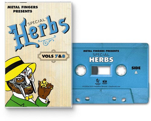 MF Doom METAL FINGERS PRESENTS: SPECIAL HERBS VOL. 7 & 8 New Blue Cassette Tape