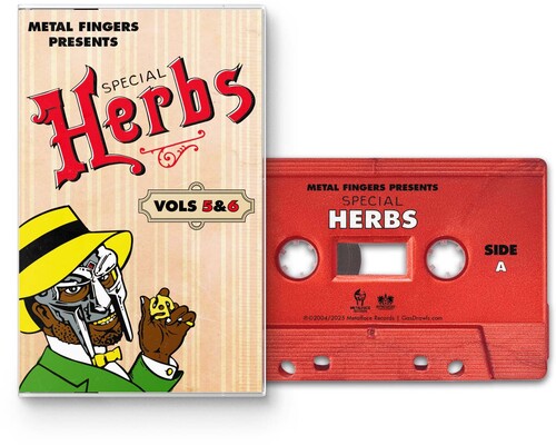 MF Doom METAL FINGERS PRESENTS: SPECIAL HERBS VOL. 5 & 6 New Red Colored Cassette Tape