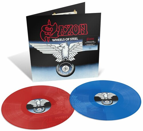 Saxon WHEELS OF STEEL Limited Edition RSD 2025 New Red/Blue Colored Vinyl 2 LP
