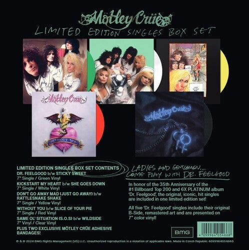 Motley Crue DR. FEELGOOD (SINGLES BOX SET) RSDBF24 New Colored Vinyl 5 x 7"