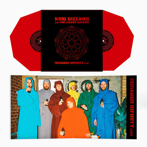 King Gizzard & Lizard Wizard NONAGON INFINITY LIVE New Shaped Red Colored Vinyl 2 LP