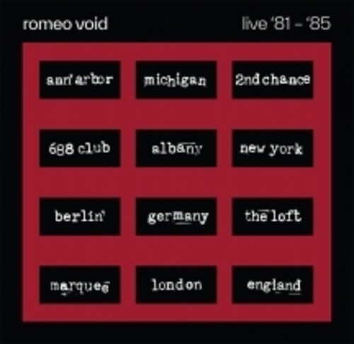 Romeo Void BEST OF LIVE '81-'85 Limited Edition RSD 2026 New Sealed Vinyl 2 LP