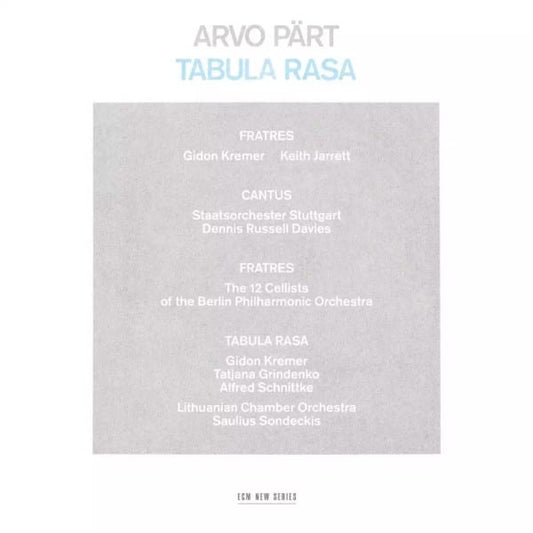 Arvo Part TABULA RASA New Sealed Black Vinyl Record LP